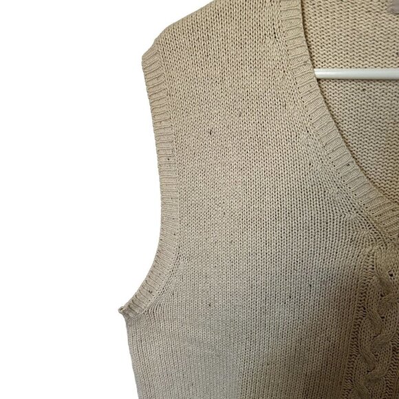 Country Cottons Cross Creek Men's Sweater Vest Cream Size M Silk Cotton Blend - Picture 8 of 8